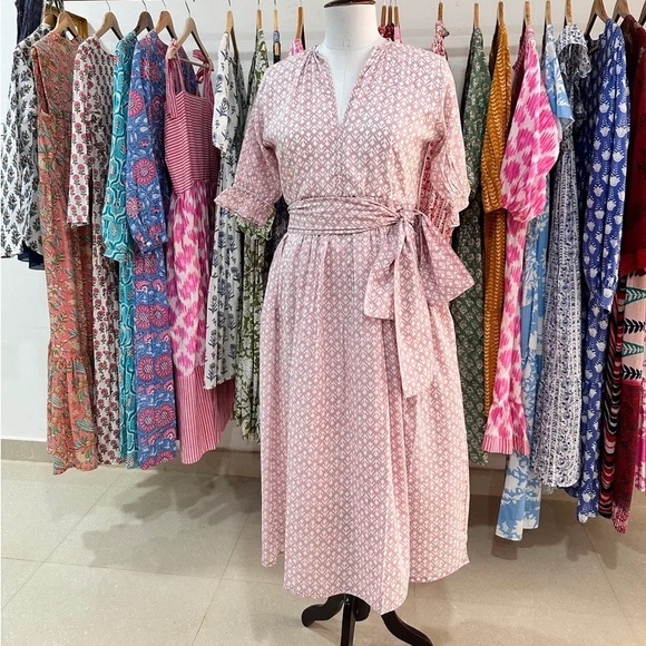 MIDI handmade cotton dress - Jaipur, India - Picture 1 of 3